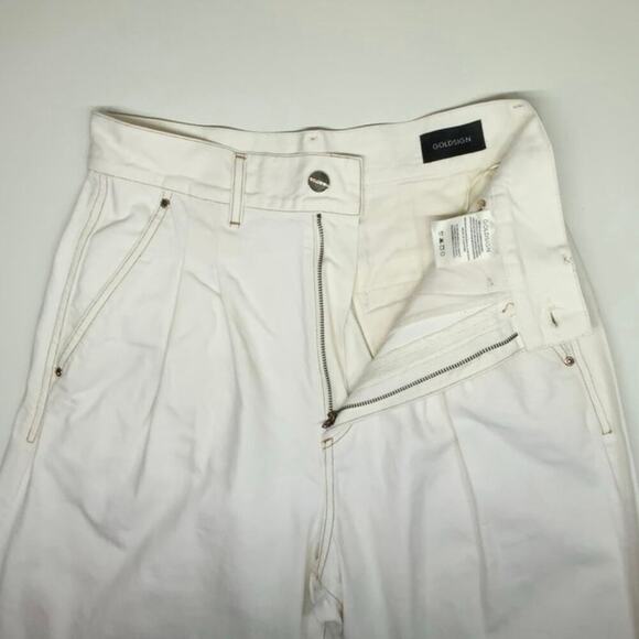 Goldsign | Wide Leg Pleated Trouser Jeans | White | Size 29 - Picture 4 of 14